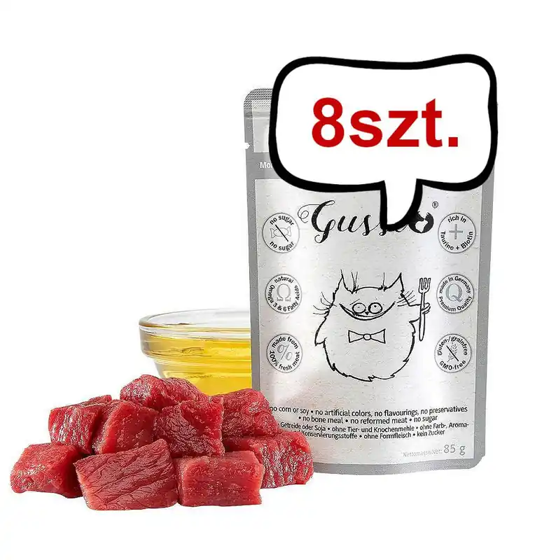 Okazja Gussto Fresh Lamb Mokra Karma dla kota op. 85g Pakiet 8szt.