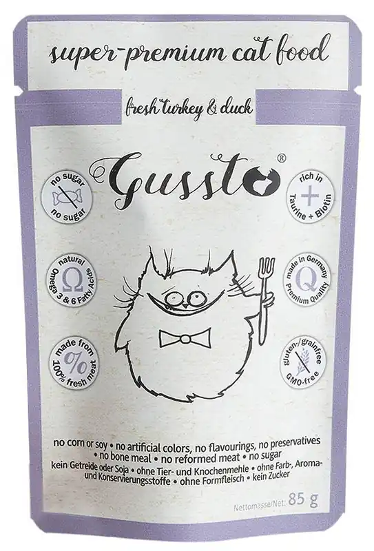 Ostatnie sztuki Gussto Fresh Turkey&Duck Mokra Karma dla kota op. 85g
