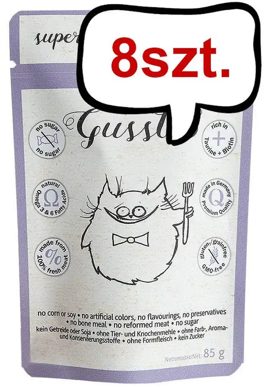 Bestseller Gussto Fresh Turkey&Duck Mokra Karma dla kota op. 85g Pakiet 8szt.