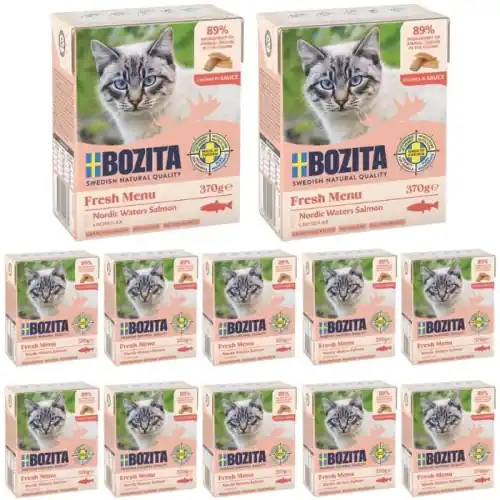 Premium Bozita 艂oso艣 w sosie mokra karma dla kota doros艂ego z tauryn膮 12x370g