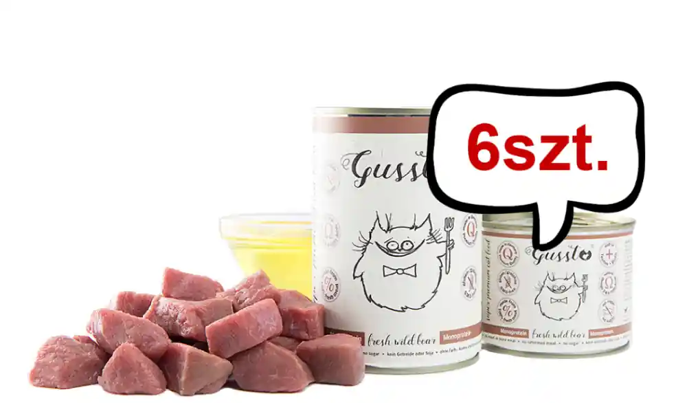 Gussto Fresh Wild Boar Mokra Karma dla kota op. 200g Pakiet 6szt. Promocja