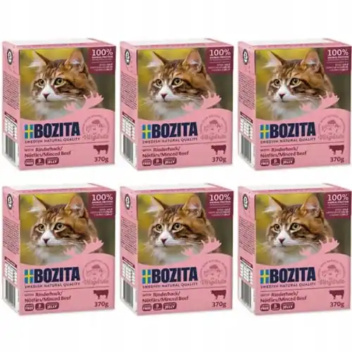 Ekspresowa dostawa Bozita wo艂owina w galaretce mokra karma dla kota doros艂ego z tauryn膮 6x 370g