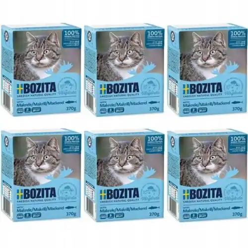 Bozita Feline makrela w galaretce mokra karma dla kota z tauryn膮 6x 370g Tylko do końca tygodnia