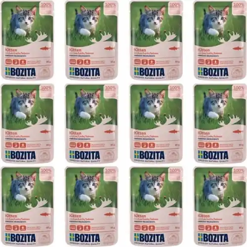 Rabat Bozita Kitten Kawa艂ki w sosie z 艂ososiem 12 x 85g