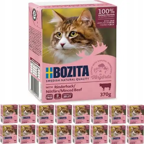 Bezpieczna płatność Bozita wo艂owina w galaretce mokra karma dla kota doros艂ego z tauryn膮 16x 370g