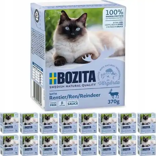 Bozita renifer w sosie mokra karma dla kota doros艂ego z tauryn膮 16x 370g Kup online
