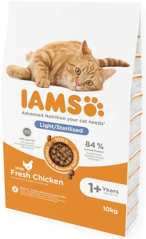 Iams Adult Light Sterilised Sucha Karma dla kota op. 10kg Zamów teraz