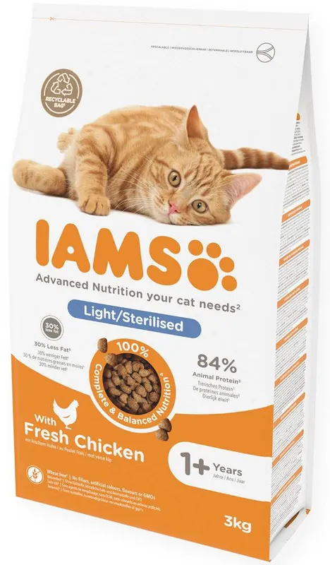 Ostatnia szansa Iams Adult Light Sterilised Sucha Karma dla kota op. 3kg