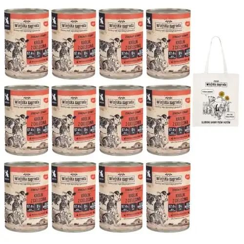 Obniżka ceny Wiejska Zagroda Kr贸lik z ciel臋cin膮 12x400g dla koci膮t