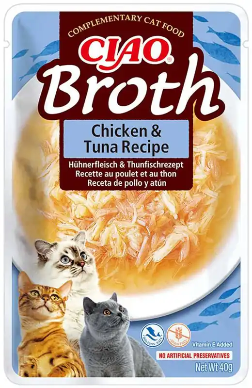 Inaba Ciao Broth Chicken with Tuna Recipe Mokra Karma dla kota op. 40g Wyprzedaż