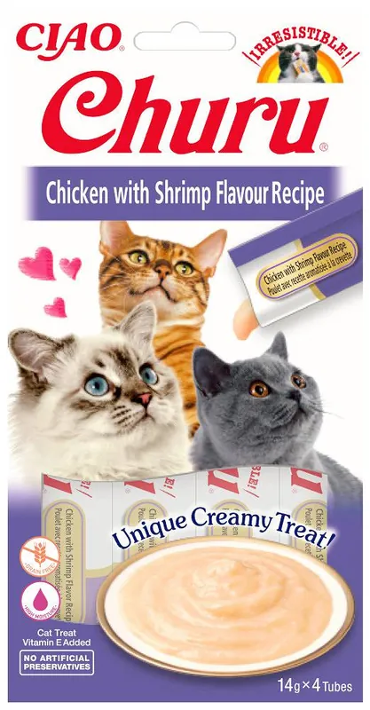 Inaba Ciao Churu Chicken&Shrimp Przysmak dla kota op. 4x14g Szybka wysyłka