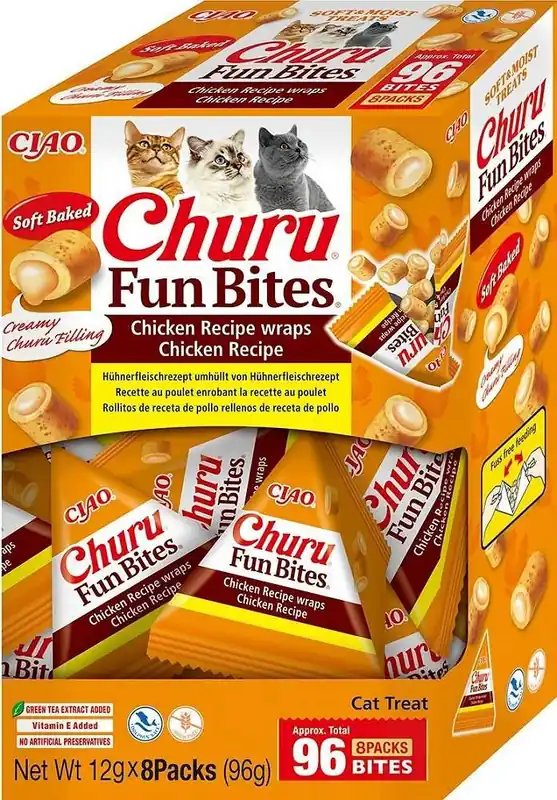 Zniżka Inaba Ciao Churu Fun Bites Chicken Recipe Przysmak dla kota op. 8x12g