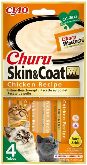 Inaba Ciao Churu Skin&Coat Chicken Przysmak dla kota op. 4x14g Zniżka