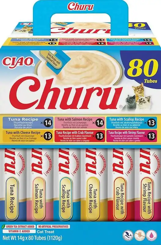 Ekspresowa dostawa Inaba Ciao Churu Tuna&Seafood Recipe Przysmak dla kota op. 80x14g