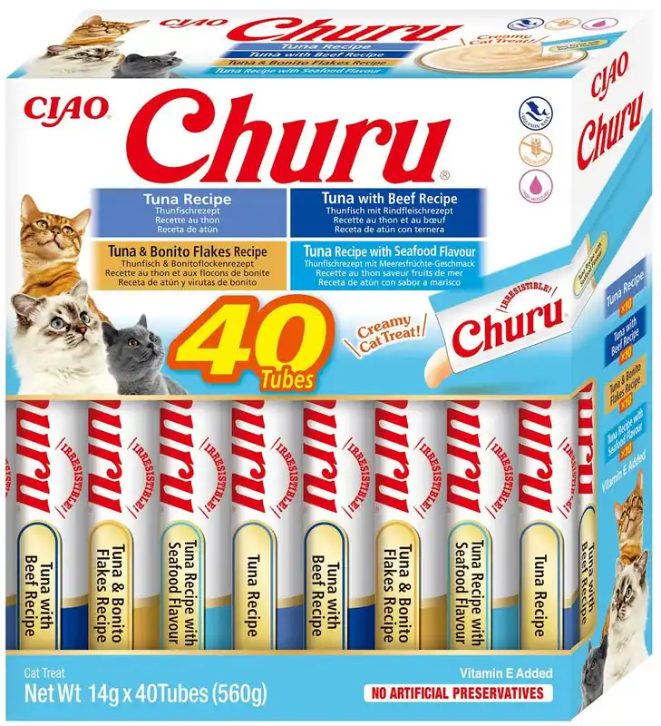 Zamów teraz Inaba Ciao Churu Variety Tuna Przysmak dla kota op. 40x14g