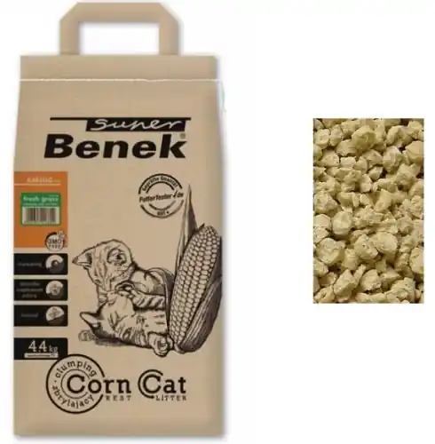 Bezpieczna płatność Super Benek Corn Cat 艢wie偶a trawa 偶wirek kukurydziany zbrylaj膮cy kota 7 l
