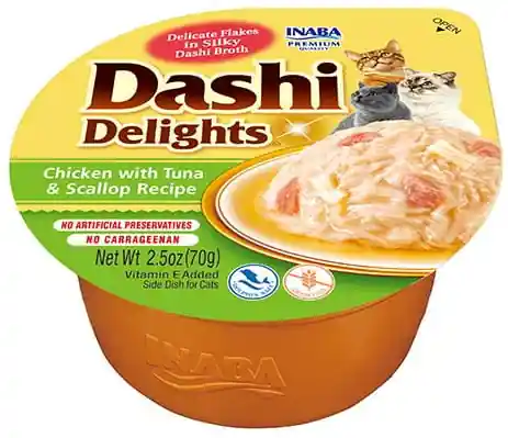 Najlepsza cena Inaba Ciao Dashi Delights Chicken&Tuna&Scallop Recipe Mokra Karma dla kota op. 70g
