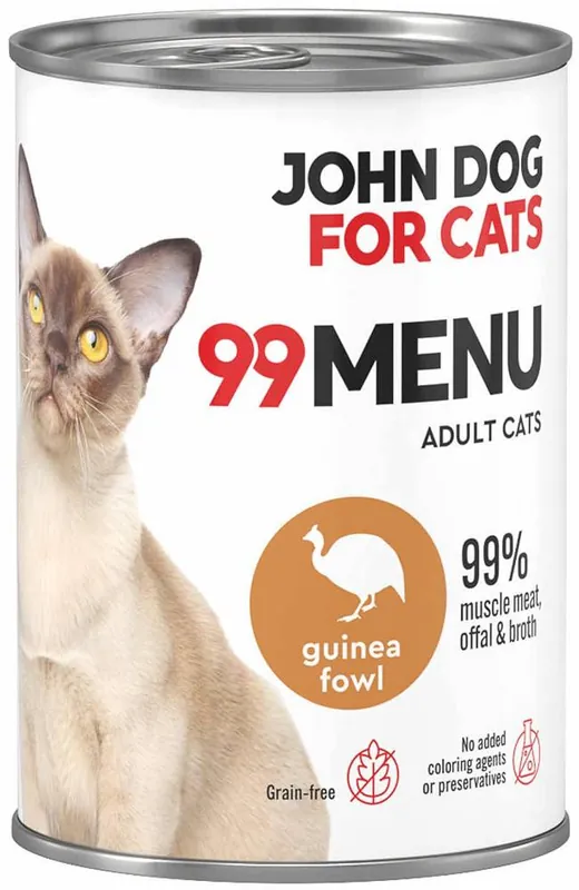 Hit cenowy John Dog 99 Menu Adult Guinea Fowl Mokra Karma dla kota op. 400g