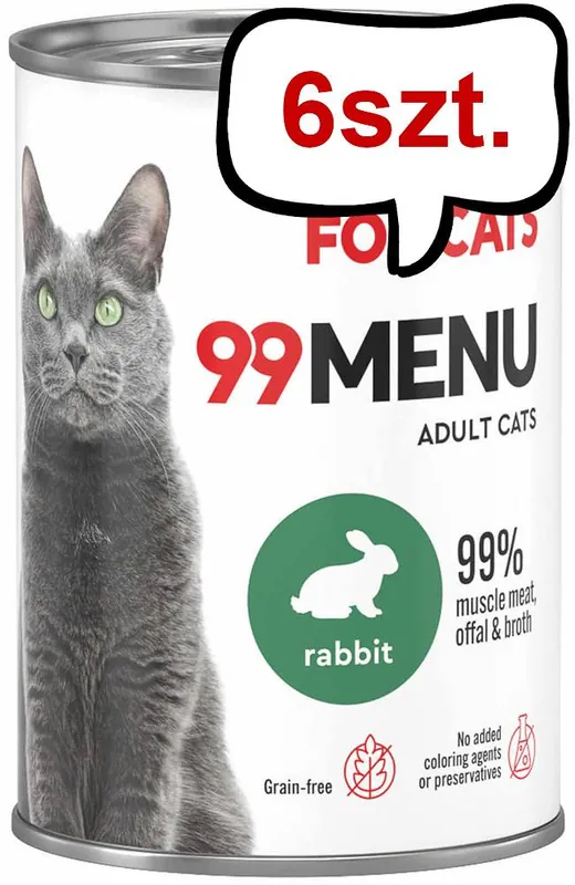 John Dog 99 Menu Adult Rabbit Mokra Karma dla kota op. 400g Pakiet 6szt. Najlepsza cena