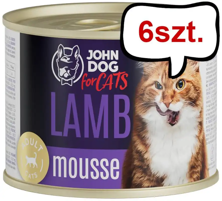 John Dog Adult Lamb Mousse Mokra Karma dla kota op. 200g Pakiet 6szt. Bezpieczna płatność