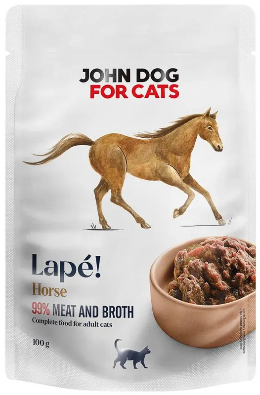 Bezpieczne zakupy John Dog Adult Lapé Konina Mokra Karma dla kota op. 100g