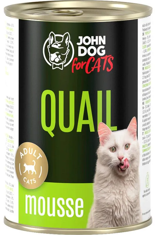 Nie przegap John Dog Adult Quail Mousse Mokra Karma dla kota op. 400g