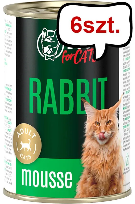 Zamów dziś John Dog Adult Rabbit Mousse Mokra Karma dla kota op. 400g Pakiet 6szt.
