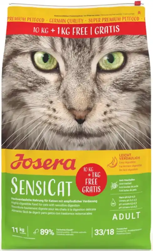 Tylko do końca tygodnia Josera Adult SensiCat Sucha Karma dla kota op. 10kg + 1kg GRATIS