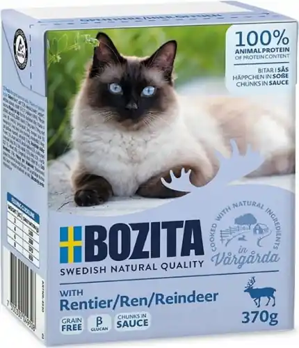 Nie przegap Bozita renifer w sosie mokra karma dla kota doros艂ego z tauryn膮 370g