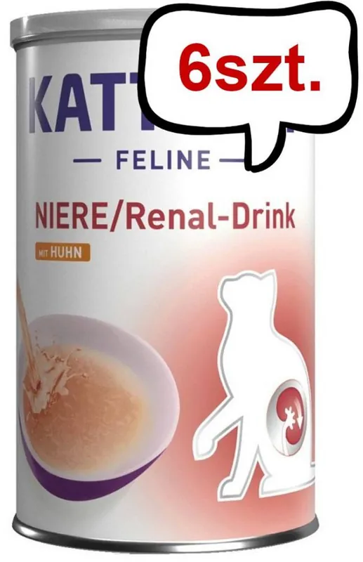 Rabat Kattovit Feline Niere/Renal-Drink Kurczak Mokra Karma dla kota poj. 135ml Pakiet 6szt.