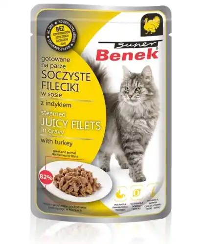 Super Benek Fileciki Indyk w sosie Saszetka 85g Bestseller