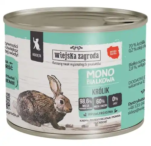 Wiejska Zagroda kot mono 200g kr贸lik dla koci膮t Cena promocyjna