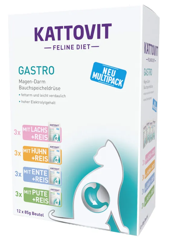 Nowość Kattovit Feline Diet Gastro Neu Multipack Mokra Karma dla kota op. 12x85g