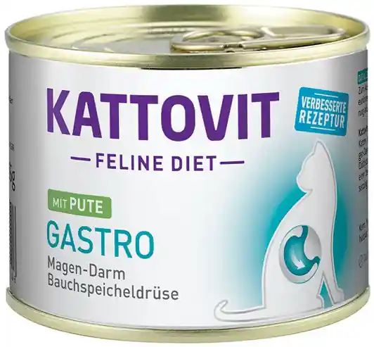 Kup online Kattovit Feline Diet Gastro z indykiem (Pute) Mokra Karma dla kota op. 185g