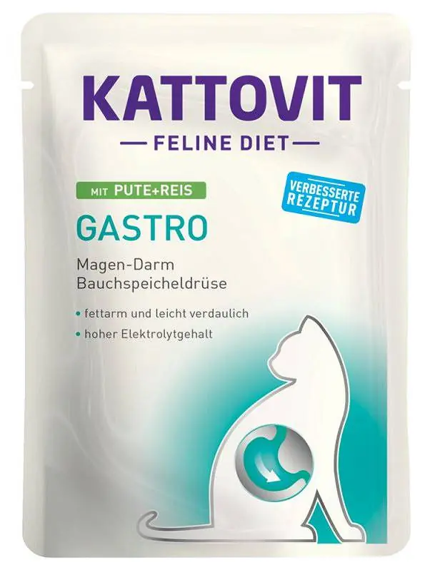 Tylko dziś Kattovit Feline Diet Gastro z indykiem i ryżem (Pute+Reis) Mokra Karma dla kota op. 85g