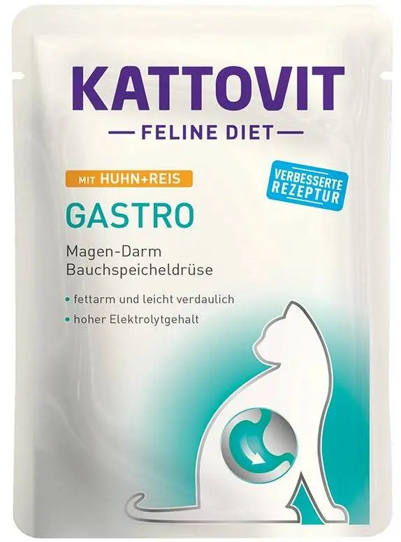 Tani Kattovit Feline Diet Gastro z kurczakiem i ryżem (Huhn+Reis) Mokra Karma dla kota op. 85g