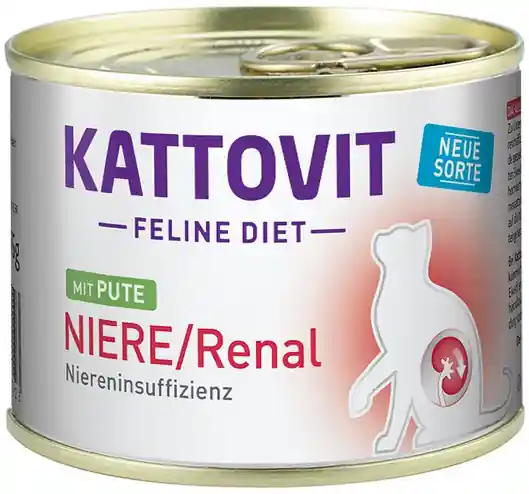 Ograniczona ilość Kattovit Feline Diet Niere/Renal z indykiem (Pute) Mokra Karma dla kota op. 185g