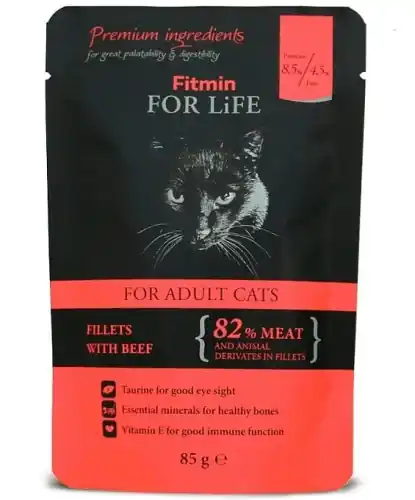 Bezpieczne zakupy Fitmin Cat For Life Fileciki z wo艂owin膮 sos 85g