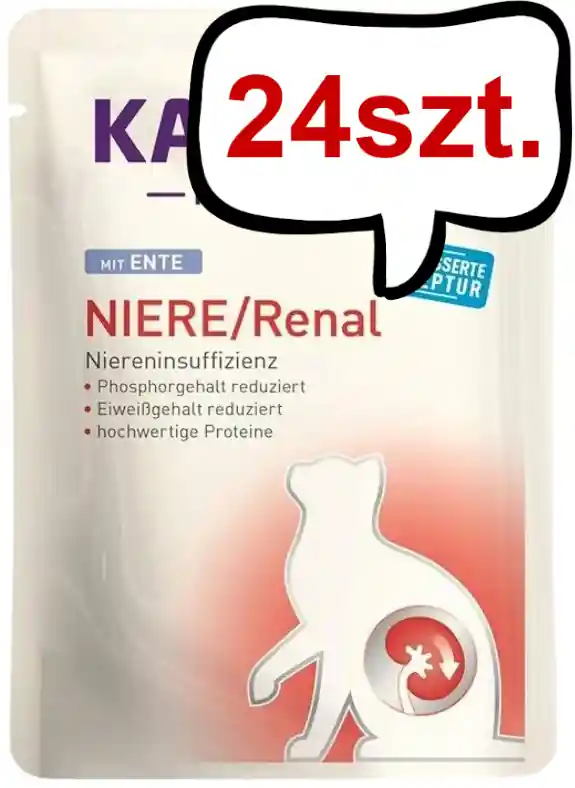 Nowy Kattovit Feline Diet Niere/Renal z kaczką (Ente) Mokra Karma dla kota op. 85g Pakiet 24szt.