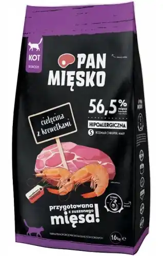 Wyjątkowa oferta Pan Mi臋sko dla kota Ciel臋cina z krewetkami S 1,6kg