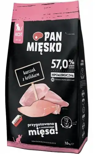 Pan Mi臋sko dla koci膮t Kurczak z kr贸likiem XS 1,6kg Bezpieczne zakupy