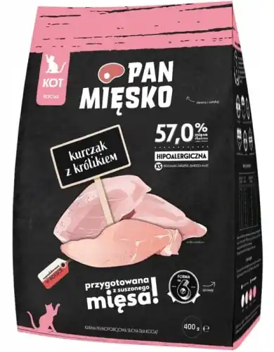 Pan Mi臋sko dla koci膮t Kurczak z kr贸likiem XS 400g Kup online