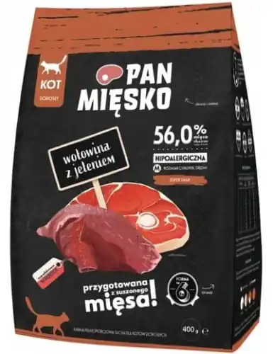 Pan Mi臋sko dla kota Wo艂owina z jeleniem M 400g Oferta czasowa