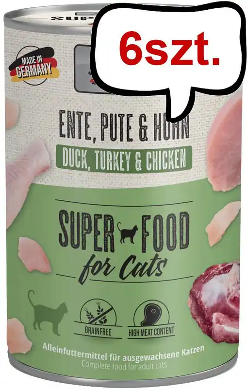 Tani Mac‘s Adult Kaczka z indykiem i kurczakiem Mokra Karma dla kota op. 400g Pakiet 6szt.
