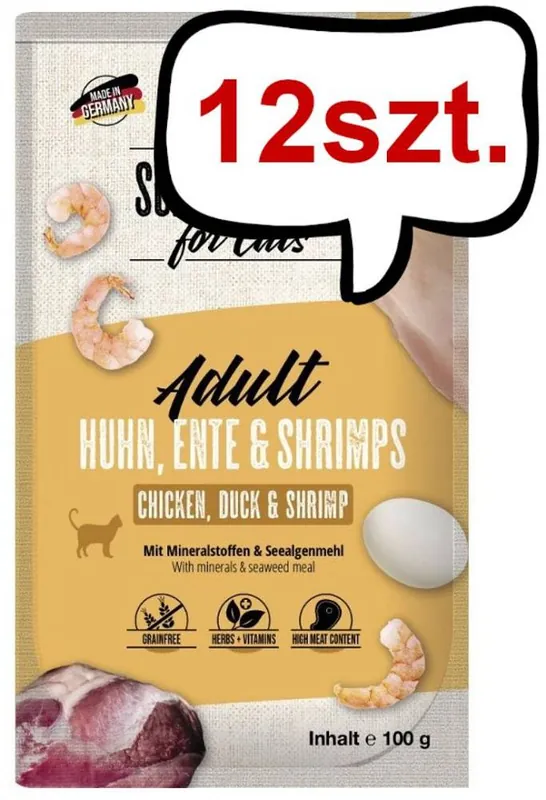 Mac‘s Adult Kurczak, kaczka i krewetki Mokra Karma dla kota op. 100g Pakiet 12szt. Popularny