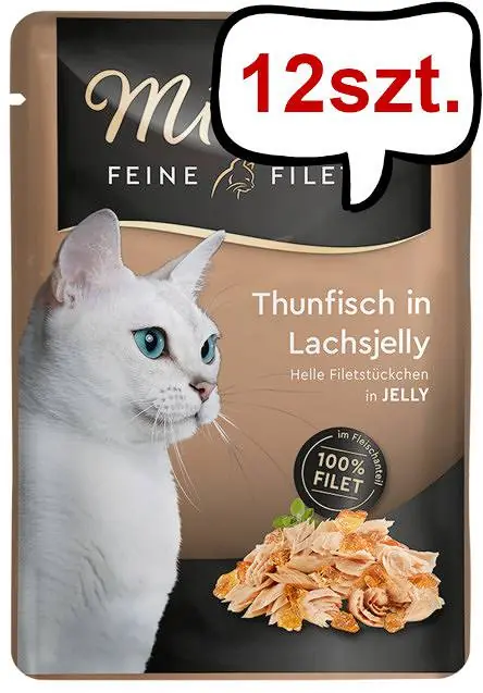 Miamor Feine Filets Adult Tuńczyk w łososiowej galaretce Mokra Karma dla kota op. 100g SASZETKA Pakiet 12szt. Obniżka ceny