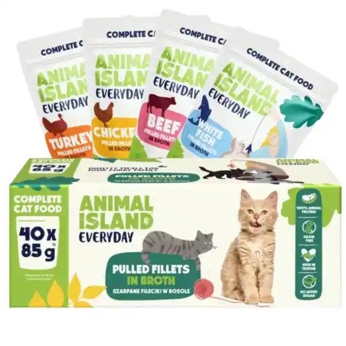 Animal Island Everyday mix 4 smak贸w fileciki w rosole dla kota 40x85 g Tani