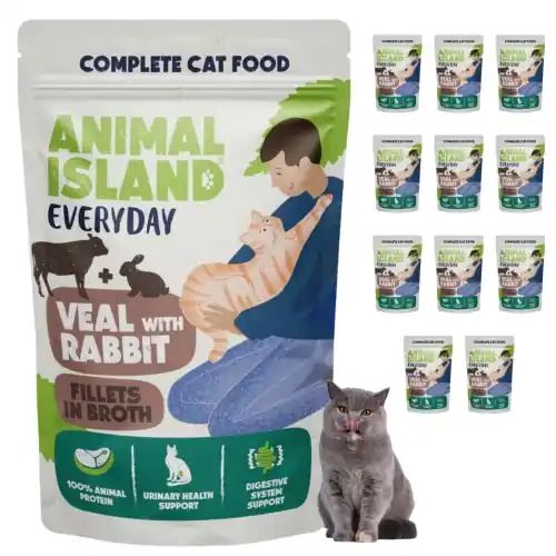 Animal Island Everyday ciel臋cina kr贸lik fileciki karma dla kota 12x 85g Dodaj do koszyka