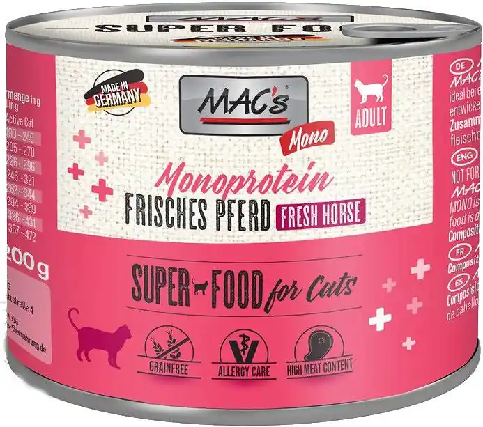 Mac‘s Monoprotein Konina Mokra Karma dla kota op. 200g Nowość