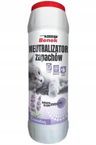 Super Benek neutralizator zapach贸w Lawenda proszek do kuwety kota 500 g Łatwy zwrot
